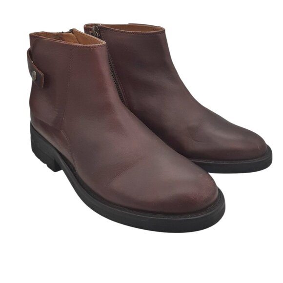 Hudson London Oxblood Burgundy Leather Moto Boots SZ 37 - Picture 3 of 16